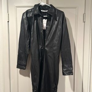 Zara Leather Long Dress with tags Size M